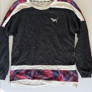 PINK Victoria's Secret Black and White Long Sleeve Tee